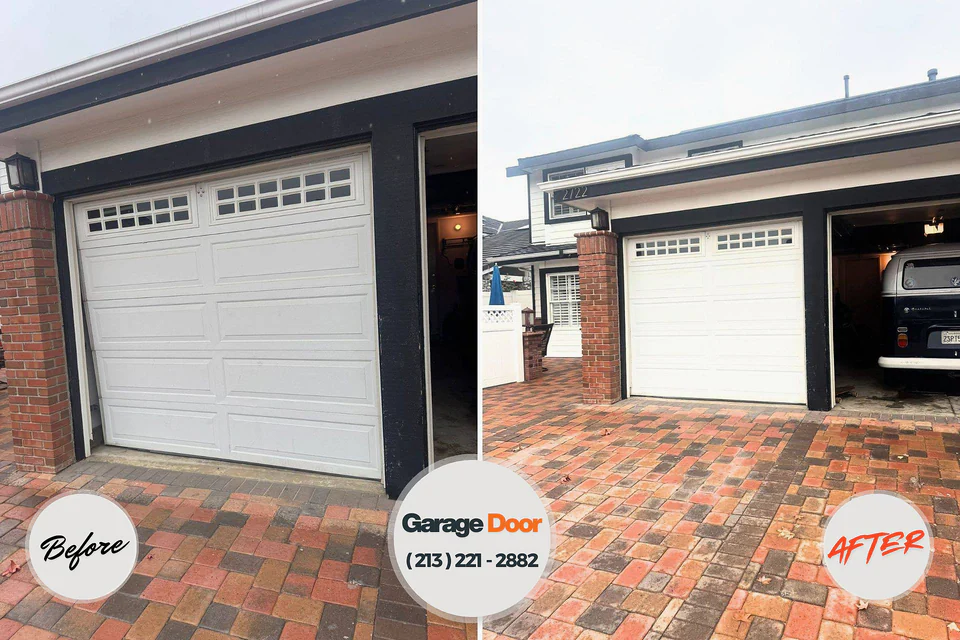 Before and after: garage door repair Pendleton, SC